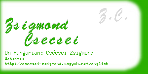 zsigmond csecsei business card
